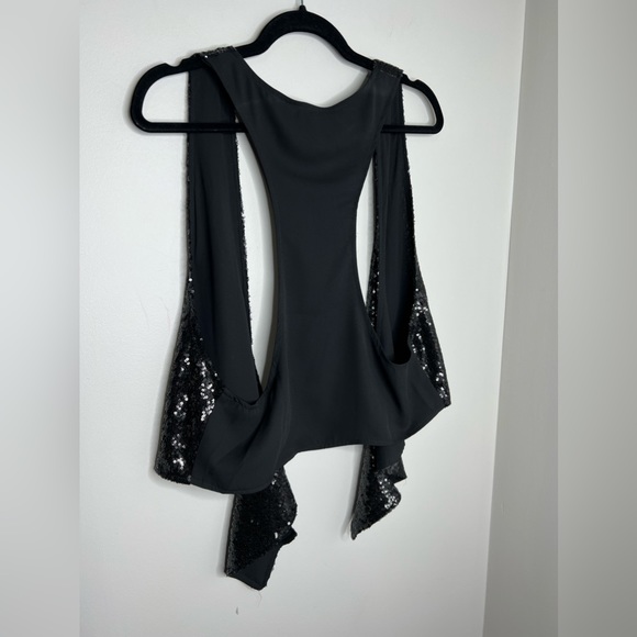 Millie Mackintosh black sequin drape vest. Like new! Size 10. - Picture 5 of 7